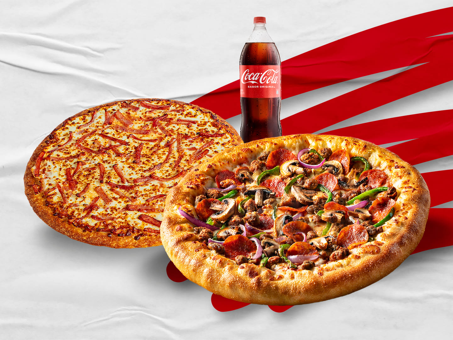 Promo 2 Pizzas Familiares + 1 Gaseosa 2 lt