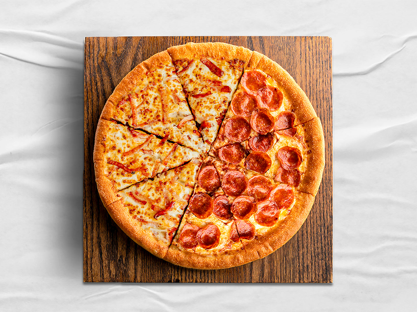 Pizza Mitad & Mitad Grande