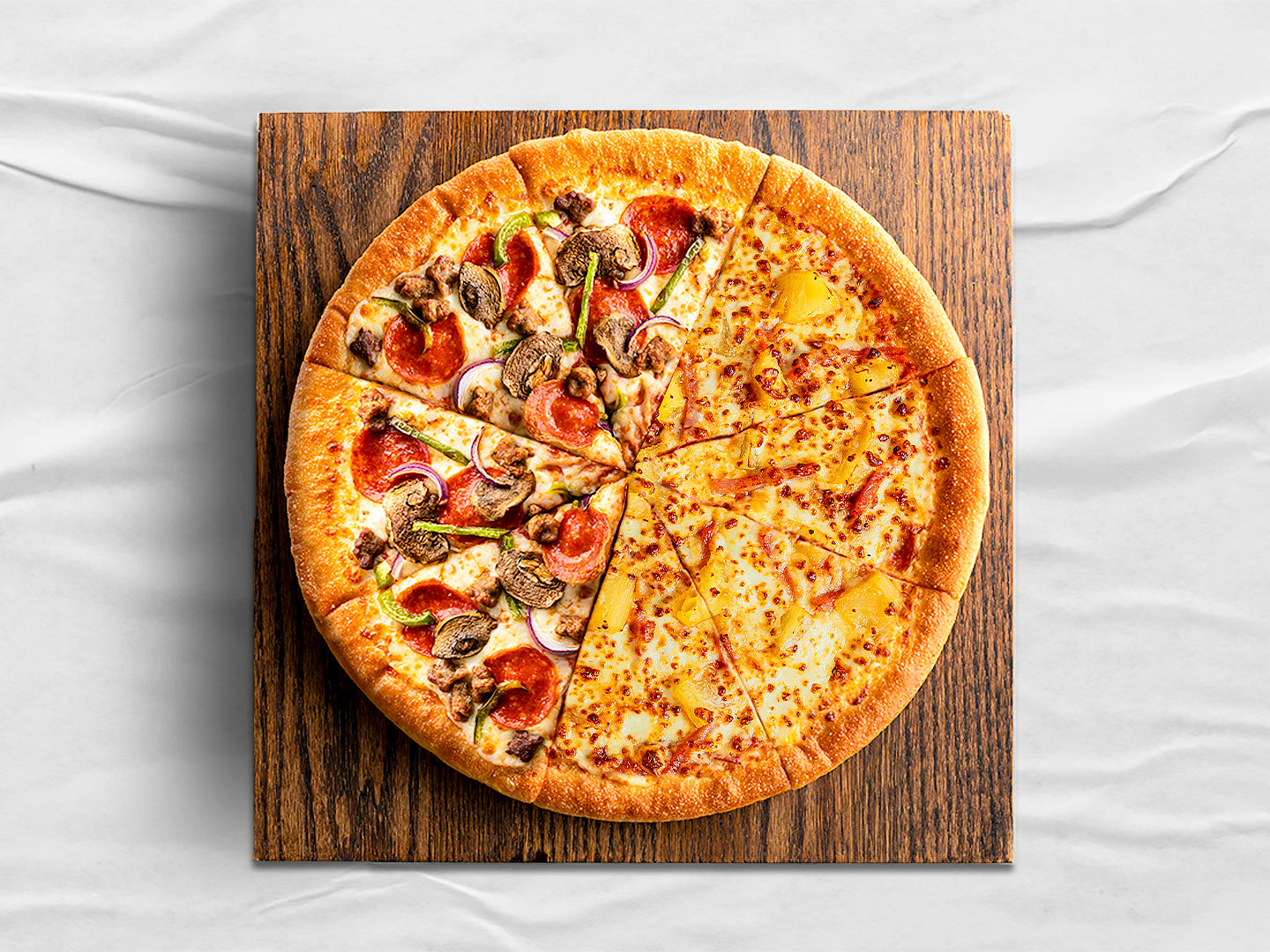 Pizza Mitad & Mitad Familiar