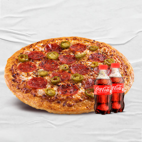 Combo Pizza Grande Picante Hut + 2 Gaseosas 300ml