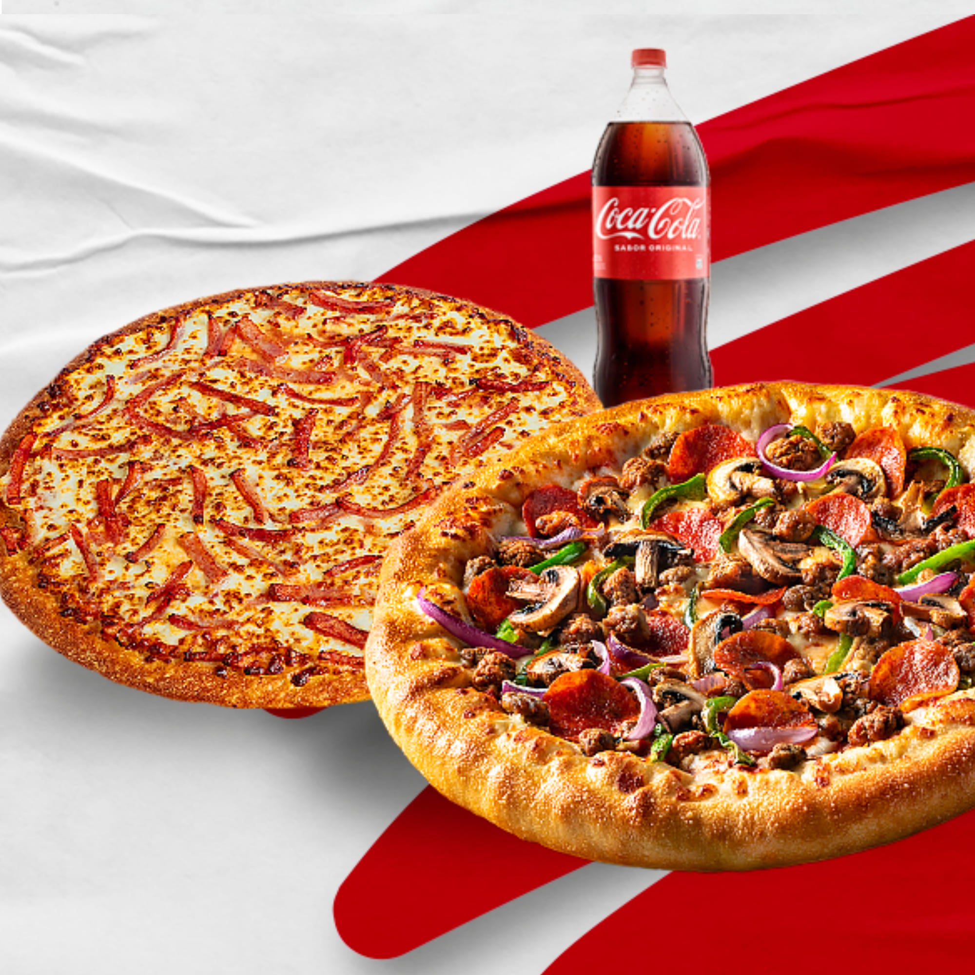 Promo 2 Pizzas Familiares + 1 Gaseosa 2 lt
